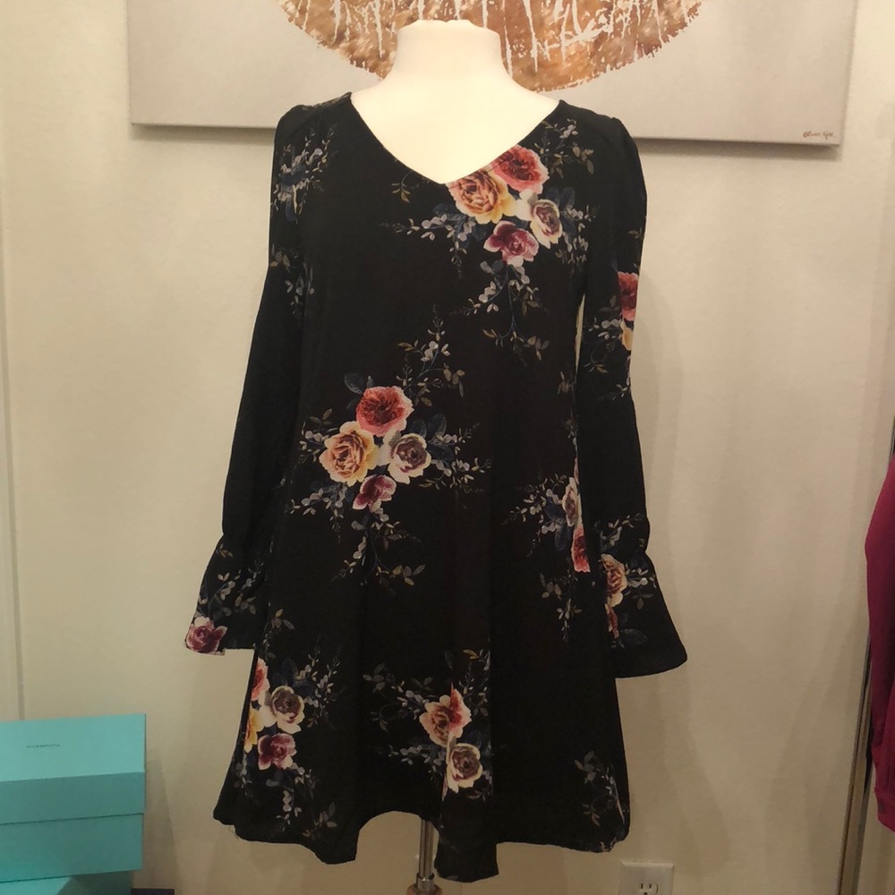Black floral dress